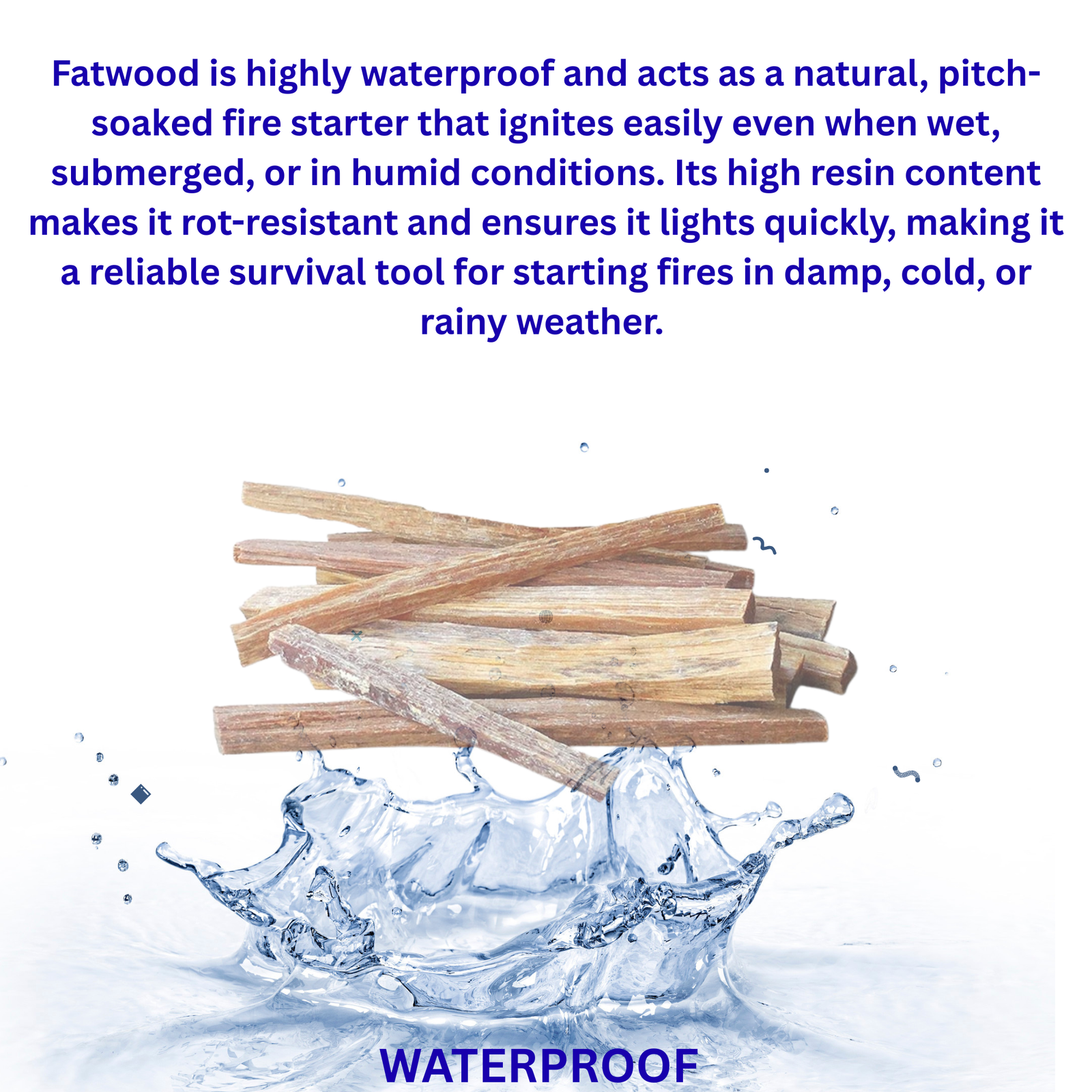 Fatwood, Pine Wood Fire Starter, Natural Resin, Waterproof for Camping, Picnic, Grills, Fireplaces. 400 Grams - Image 4