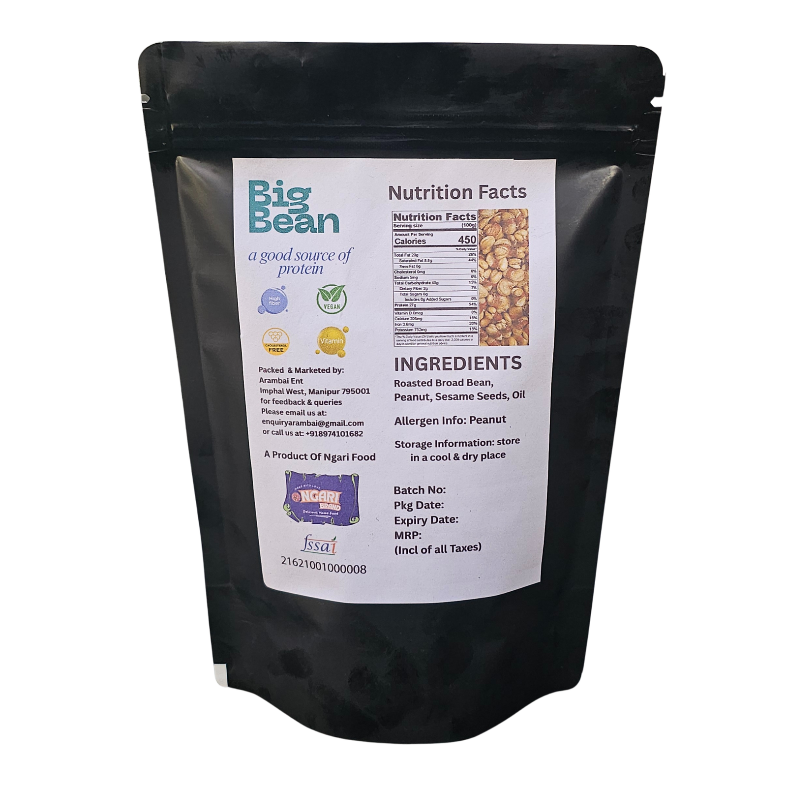 Broad Bean, Fava Bean, Peanut and Sesame Seeds Mix - Image 3