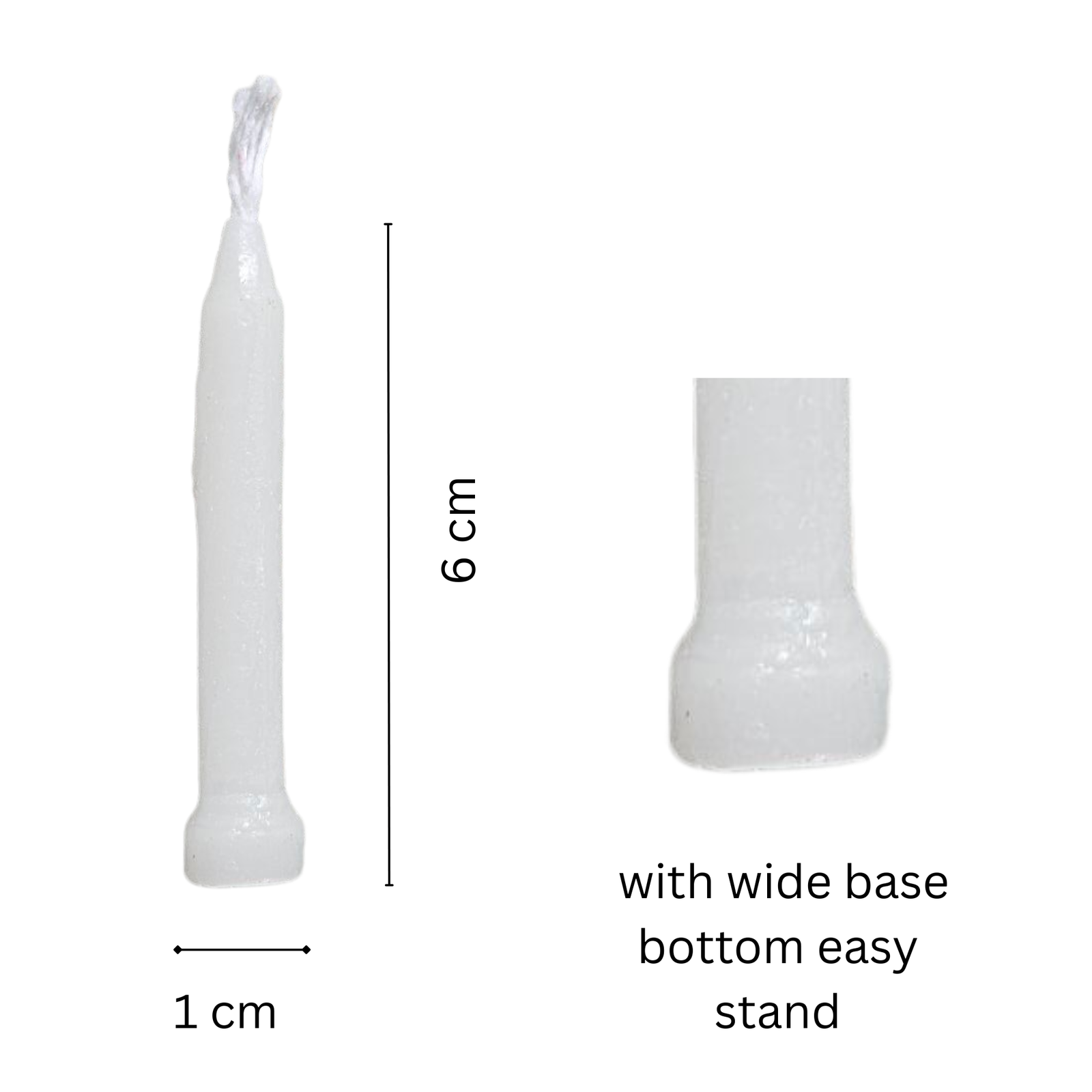 White Stick Candles for Home, Worship, Party, Birthday, Gifting, Wide Base for Easy Stand (50) - Image 3
